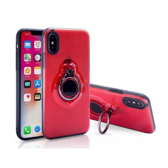 CAPA SUPORTE DE ANEL APPLE IPHONE XS MAX RED